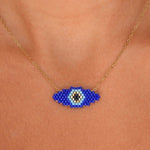 Kalliopi Dark Blue Evil Eye Necklace