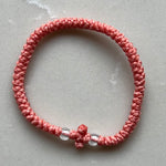 Greek Orthodox Prayer Rope Bracelet - Peach With Clear Bead