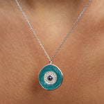Mediterranean Evil Eye Silver Necklace