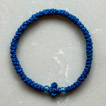 Komboskini Greek Orthodox Prayer Rope Bracelet - Cobalt Blue With Blue Bead
