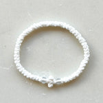 Komboskini Greek Orthodox Prayer Rope Bracelet - White With Clear Bead