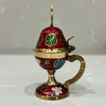 Candy Apple Red & Gold Enamel Thimiato
