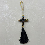 Black & Gold Cross Car Hanging Charm