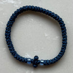Komboskini Greek Orthodox Prayer Rope Bracelet - Cobalt Blue With Blue Bead