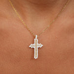 Meli White & Gold Cross Necklace
