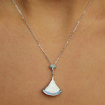 Fan Pendant Silver Necklace