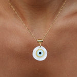 White Acrylic Evil Eye Necklace