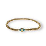 Mollie Light Blue Gold Elastic Bracelet