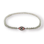 Mollie Pink Silver Elastic Bracelet