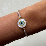 White Acrylic Evil Eye Bracelet