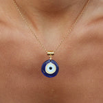 Blue Acrylic Evil Eye Necklace