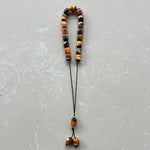 Komboloi Black & Orange Marble Beads