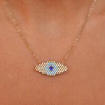 Kalliopi Gold & Blue Evil Eye Necklace