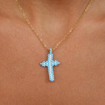 Meli Blue & White Cross Necklace