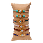 Blue/White Eye Leather Bracelets