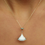 Fan Pendant Gold Necklace