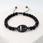 Lava Stone Cross Adjustable Bracelet
