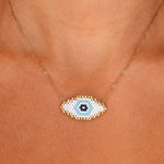 Ana White & Gold Evil Eye Necklace