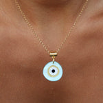 Turquoise Acrylic Evil Eye Necklace