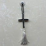 Black & Silver Cross Car Hanging Charm