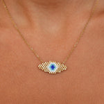 Kalliopi Gold & White Evil Eye Necklace