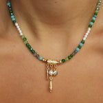 Grecian Charm Beaded Necklace