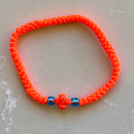 Komboskini Fluro Orange With Blue Bead