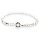 Kaitlyn Grey Silver Elastic Bracelet