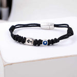 Cross & Eye Black Cord Bracelet