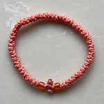 Greek Orthodox Prayer Rope Bracelet - Peach With Orange Bead