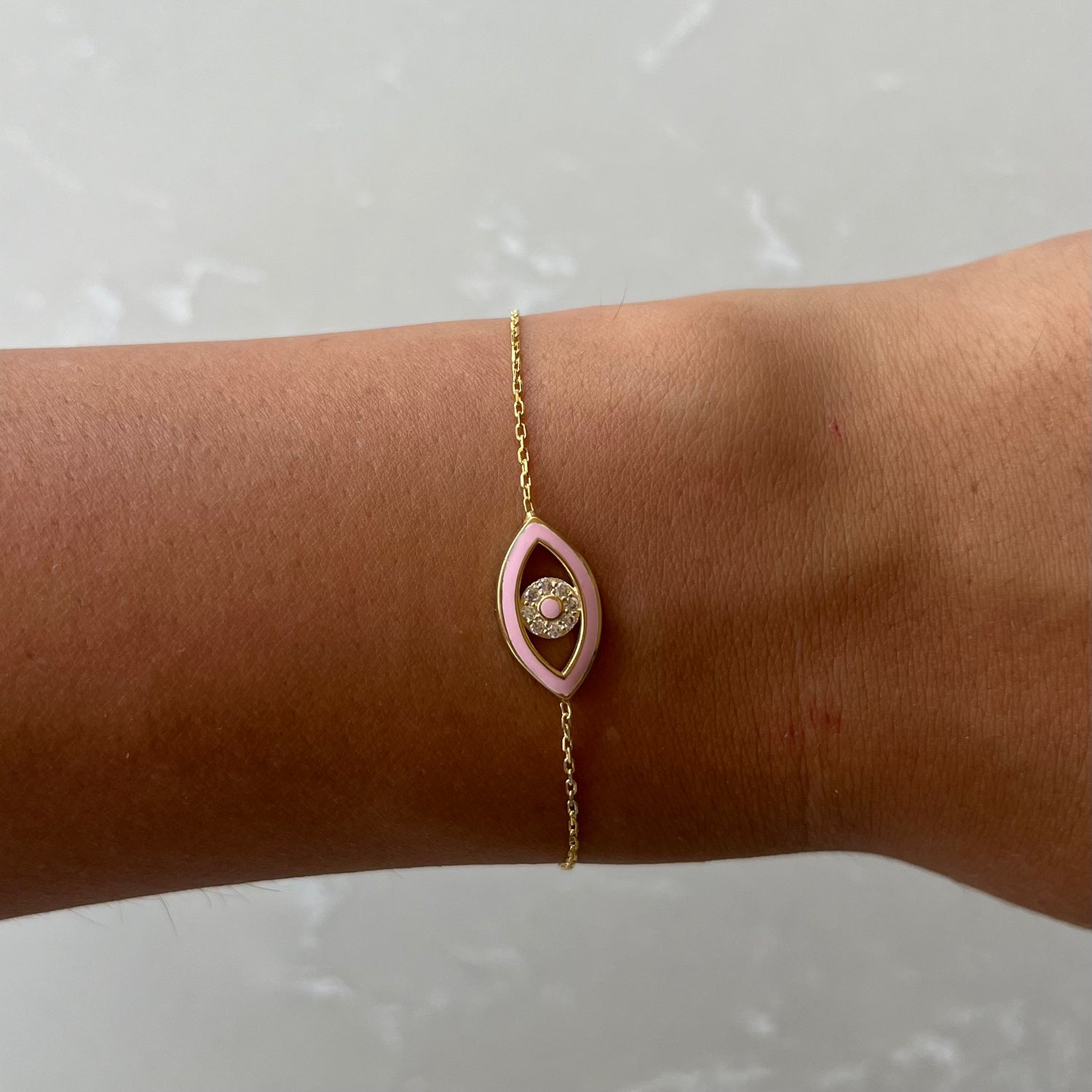 Tily Gold Pink Chain Bracelet