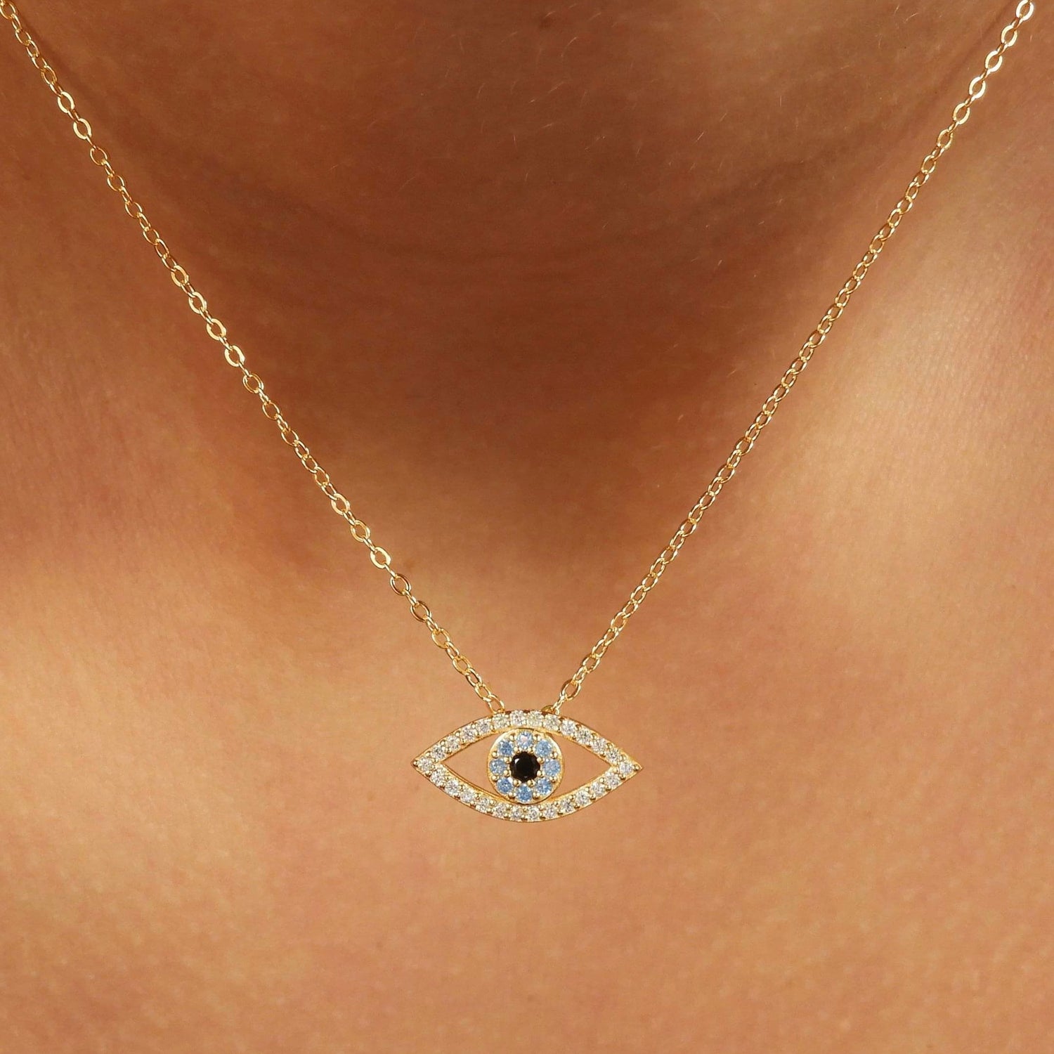 Chloe Evil Eye Gold Necklace