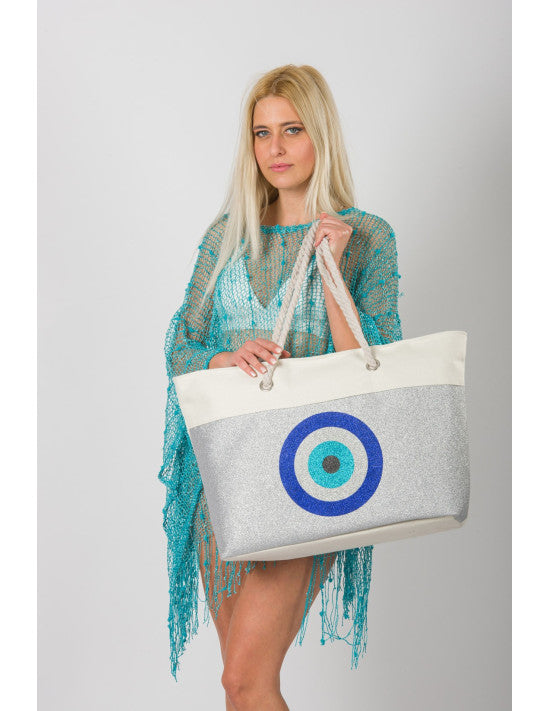 Silver Beach Bag