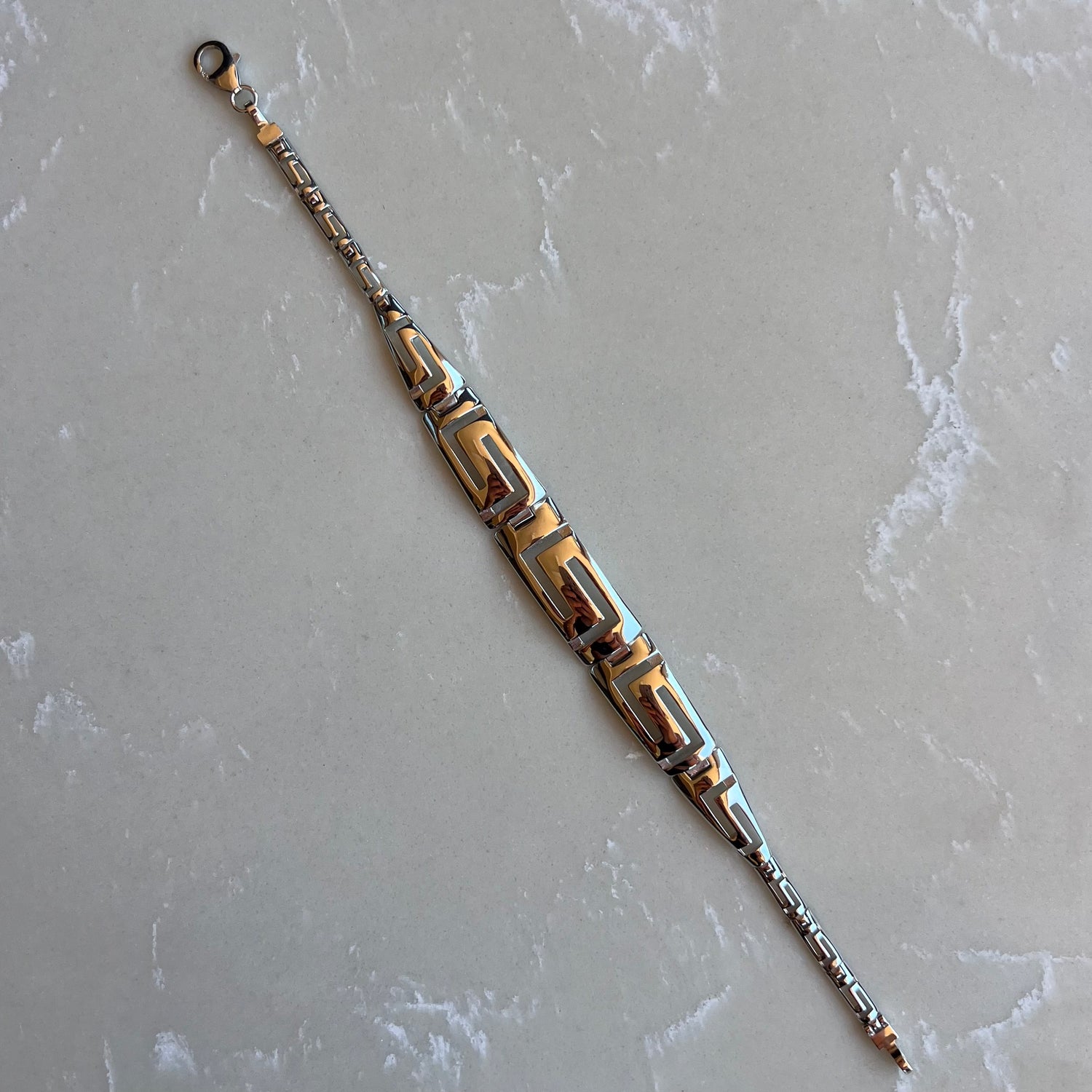 Meander Silver Chain Bracelet