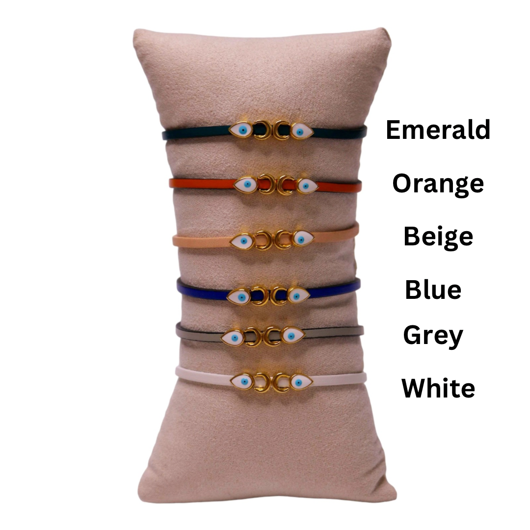 Eye Drop Leather Bracelets