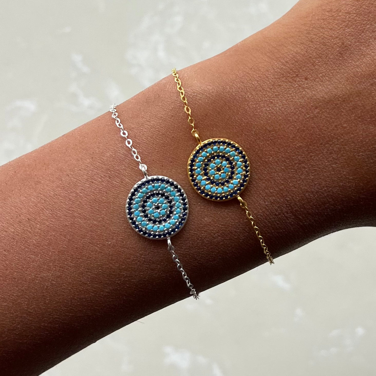 Tilda Light Blue Silver Chain Bracelet