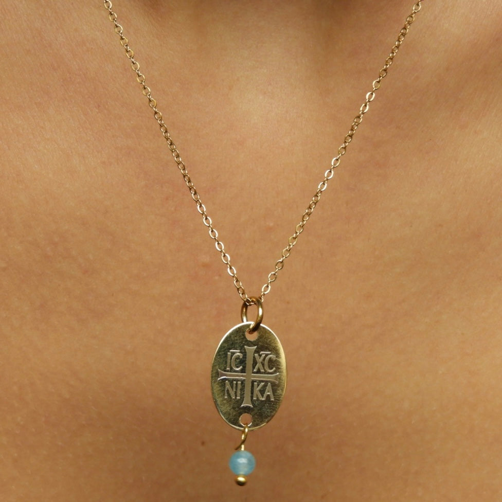 ICXC NIKA Gold Stainless SteelNecklace