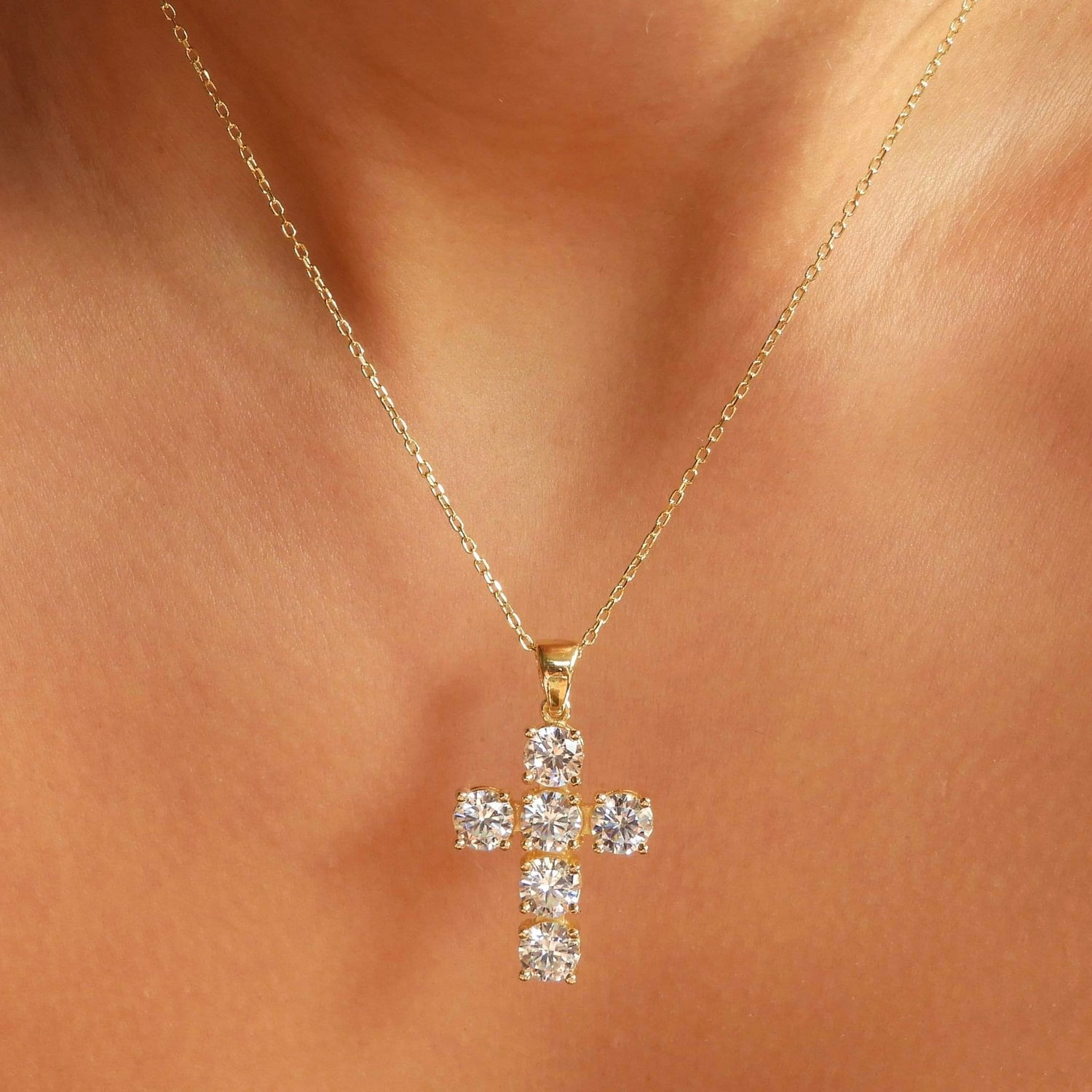 Haris Gold Cross Necklace