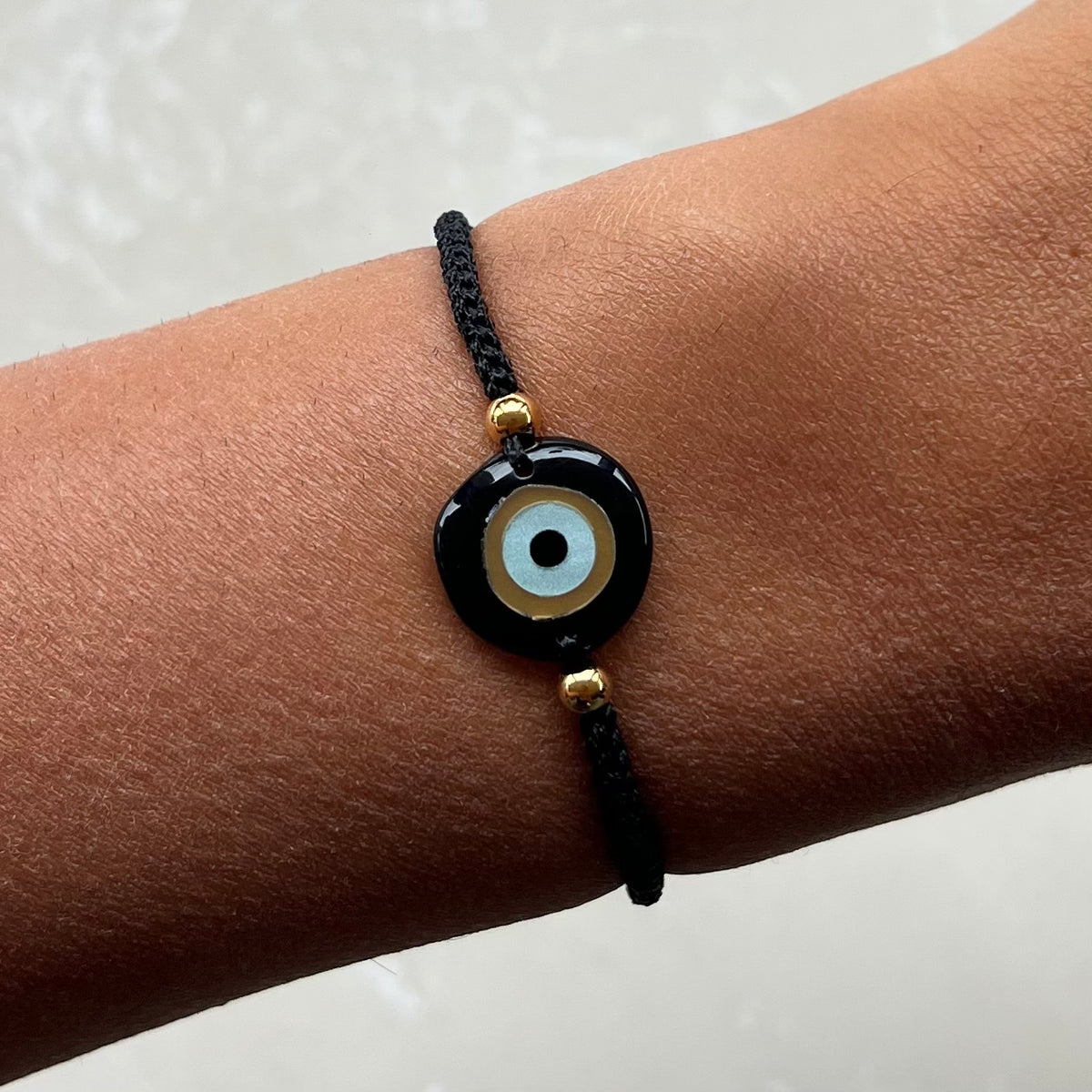 Black Acrylic Evil Eye Bracelet