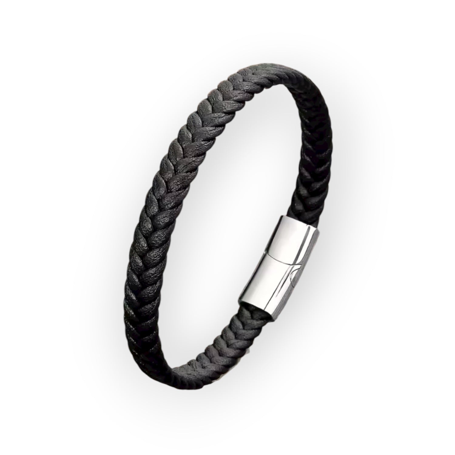 Foti Black Leather Bracelet
