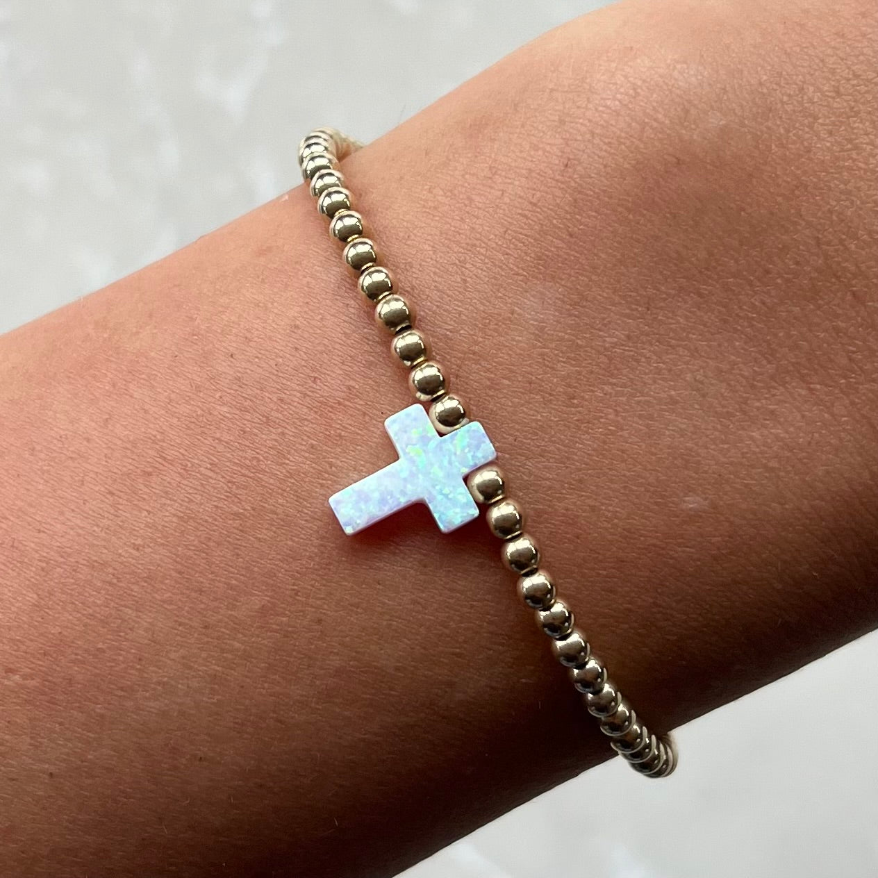 Gigi White Gold  Elastic Bracelet