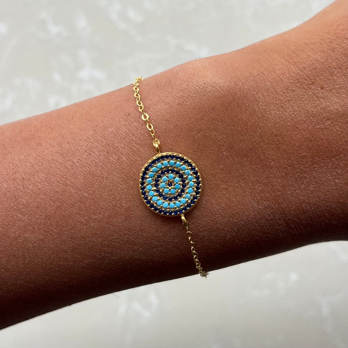 Tilda Light Blue Gold Chain Bracelet