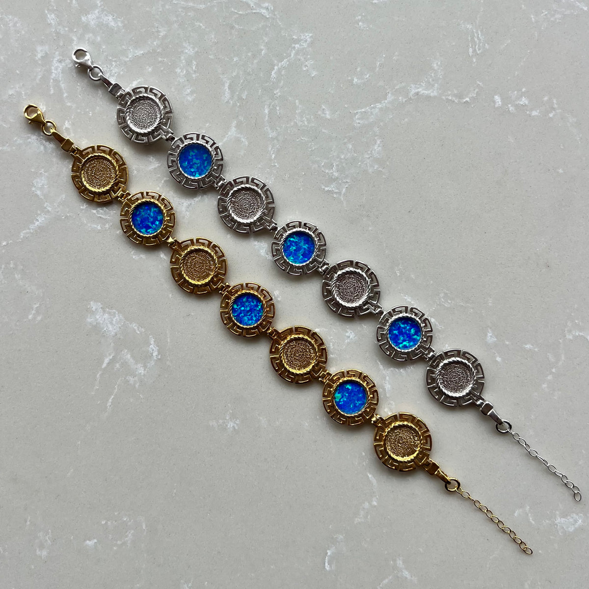 Blue Opal Phaistos Gold Chain Bracelet