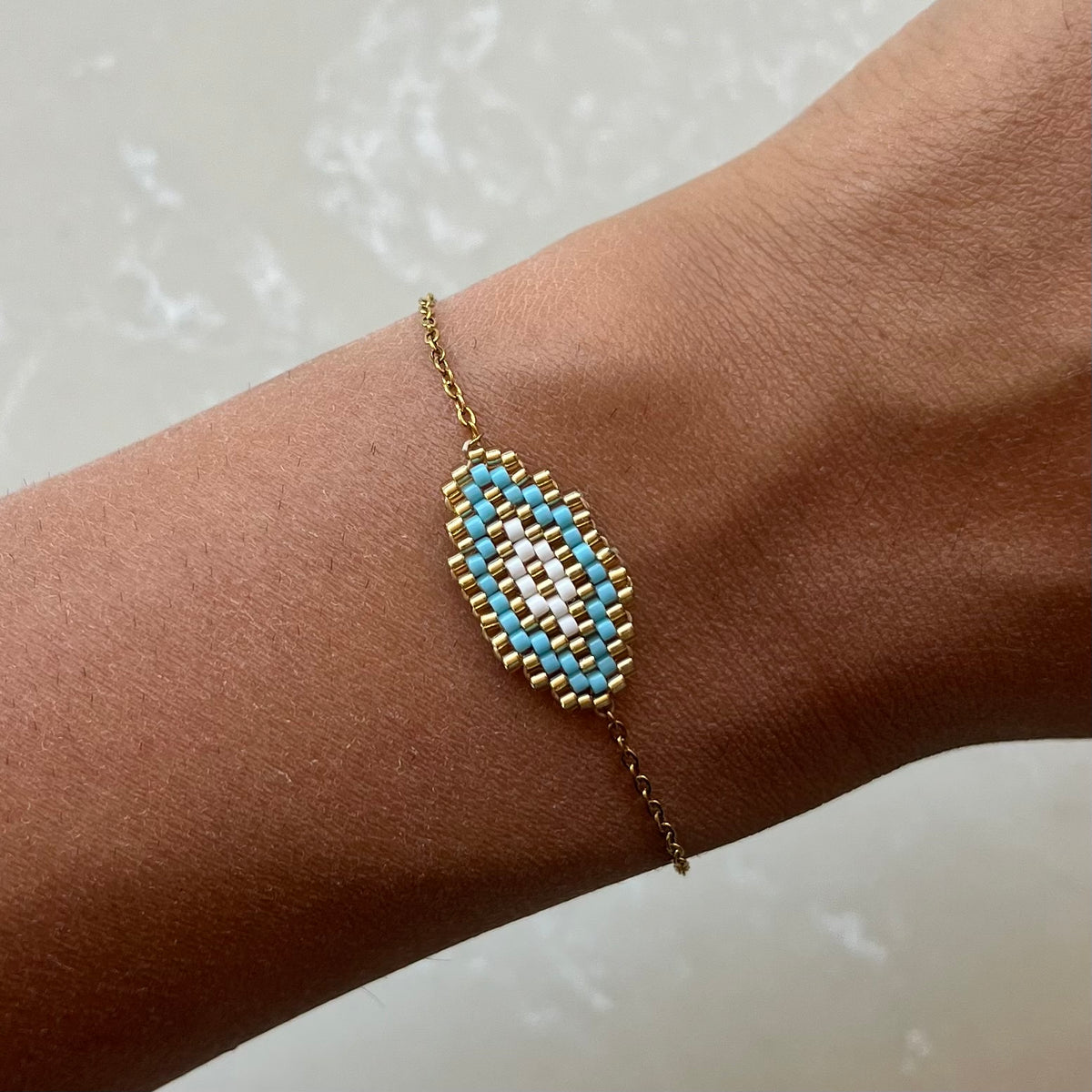 Francine Light Blue Evil Eye Chain Bracelet