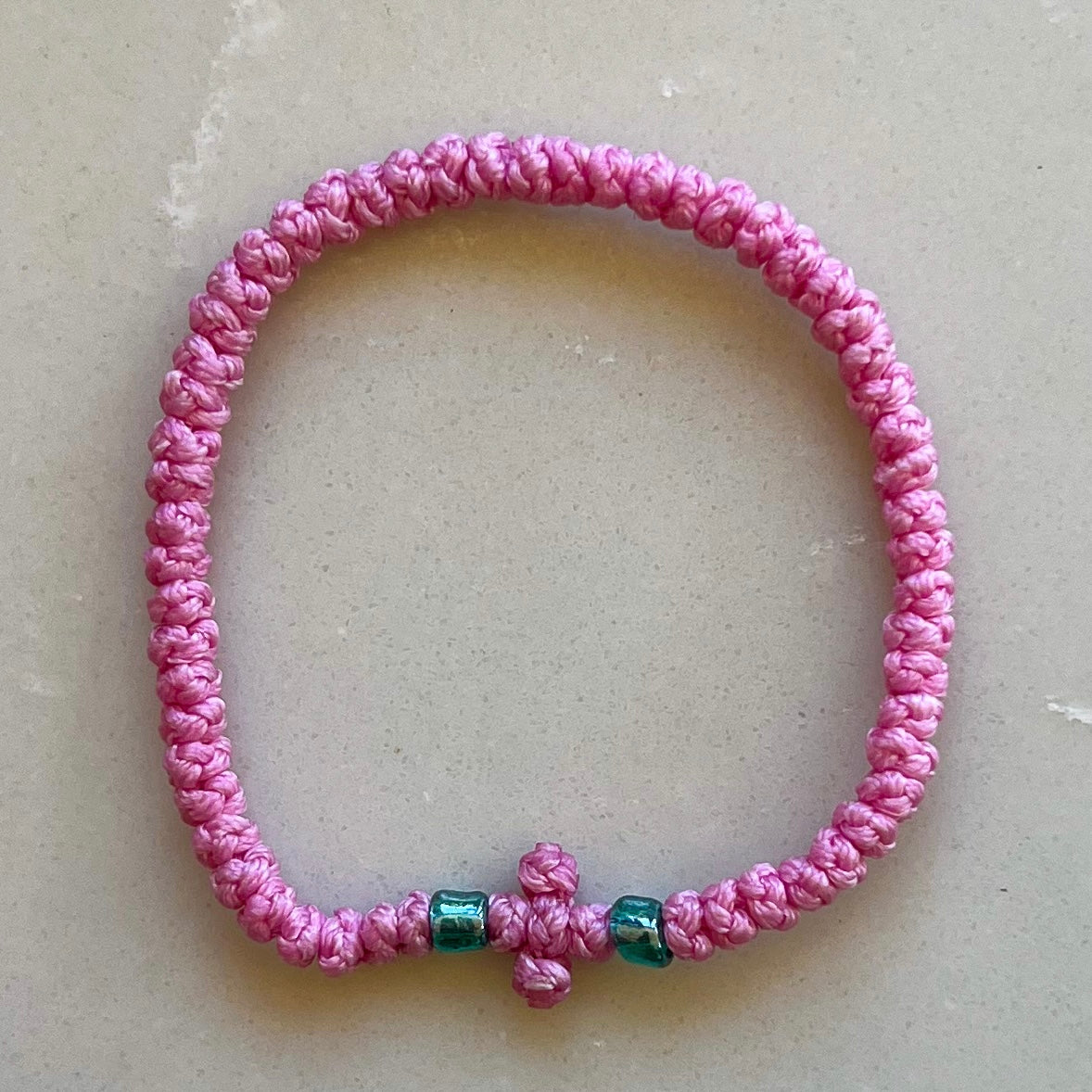 Komboskini Pink With Blue Bead