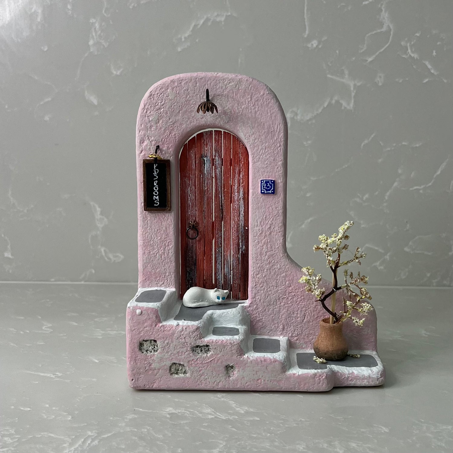 Traditional Greek Island House Pink