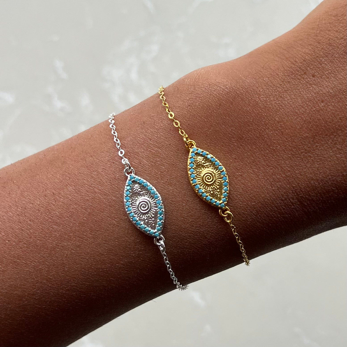 Acantha Light Blue Silver Chain Bracelet