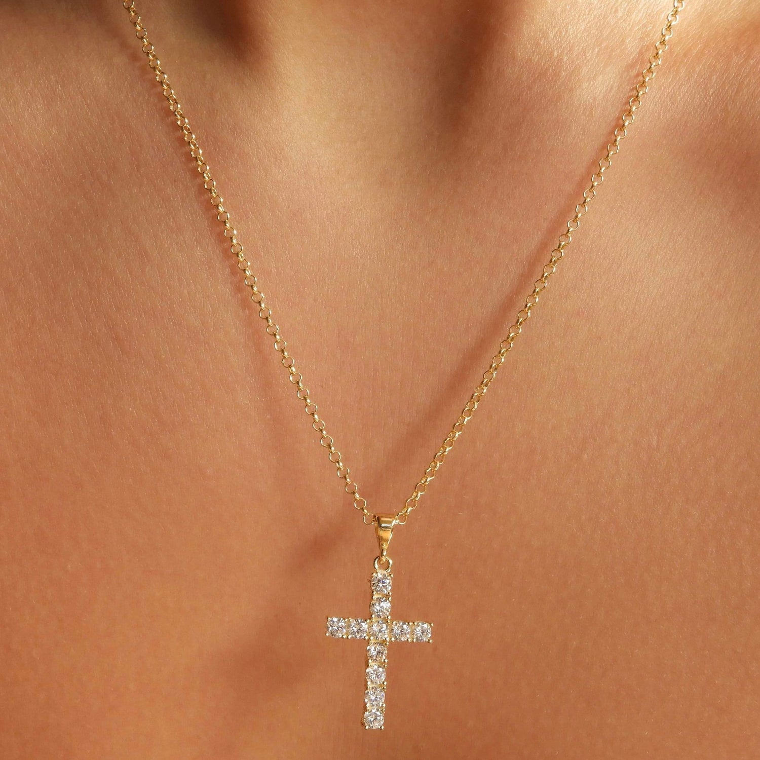 Maggie Gold Cross Necklace