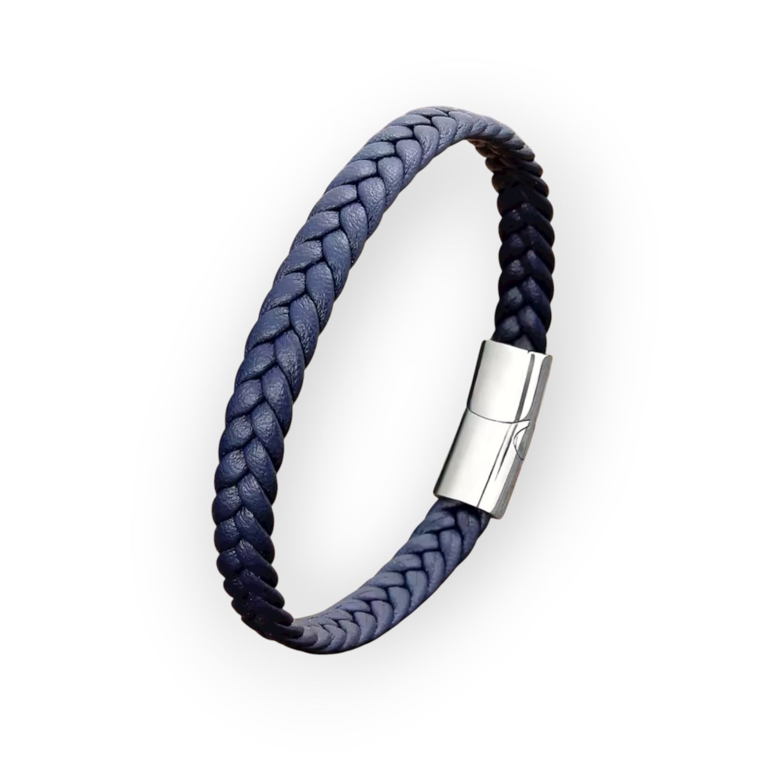 Foti Navy Leather Bracelet