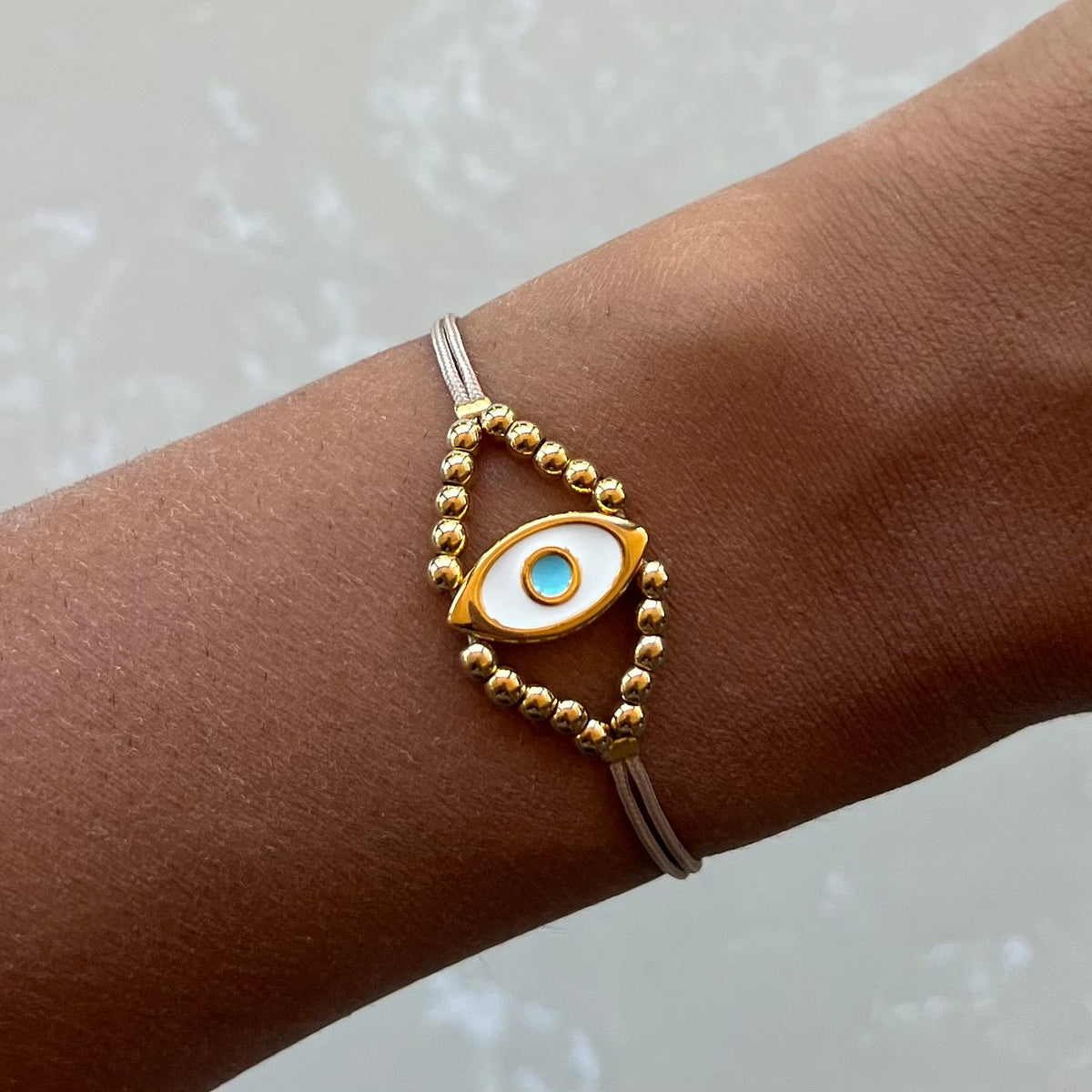 Ellie White Evil Eye Bracelet